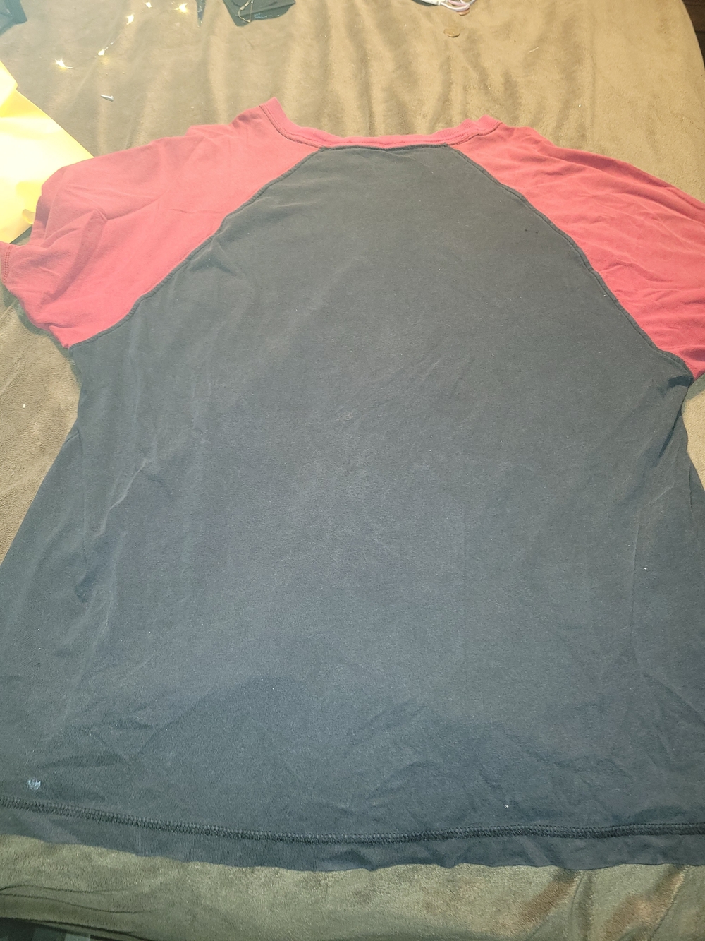 Old Navy Black Body Tee with Red Raglan Sleeves